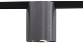 Модерен 1-фазов релсов прожектор тъмно сив метал - Iconic Rondoo Up