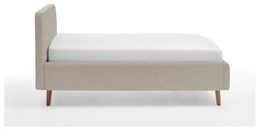 Бежово двойно легло 140x200 cm тапицирано с място за съхранение с включена подматрачна рамка Mattis – Meise Möbel