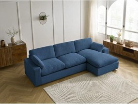 Син ъглов диван от рипсено кадифе Belair – Bobochic Paris