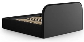 Черно двойно легло 200x200 cm тапицирано с място за съхранение с включена подматрачна рамка Juno – Windsor &amp; Co Sofas