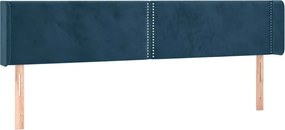 3118686 vidaXL Горна табла за легло, тъмносиня, 163x16x78/88 см, кадифе