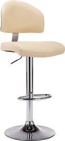 249648 vidaXL Бар табуретка, кремава, изкуствена кожа