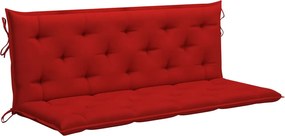 Възглавница за градинска пейка червена 150x(50+50)x7 см оксфорд