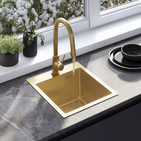 Стоманена мивка Leo 40 BRUSH GOLD