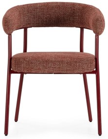 Теракотени тапицирани трапезни столове в комплект с подлакътници 2 бр. Yuri – MOME