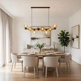 Полилей ФИОРЕ, черен/мед, 8xE27