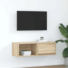 861458 vidaXL ТB шкаф, Дъб сонома, 80x31x25,5 см, инженерно дърво