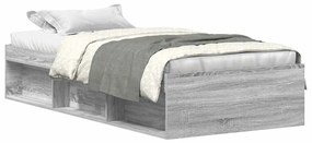 3203836 vidaXL Рамка за легло, сив сонома, 100x200 см