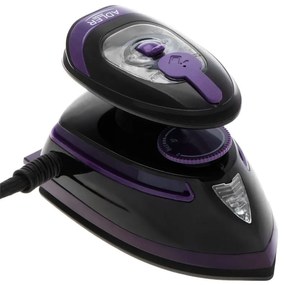 Парна ютия за пътуване Adler AD 5049, 420W, 30 мл, Керамична плоча, Парно и сухо гладене, Черен/Лилав