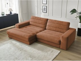 Оранжев кадифен ъглов диван (ляв ъгъл) Sierra – Bobochic Paris