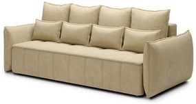 Бежов кадифен сгъваем/с място за съхранение диван 242 cm Weltton – ELTAP