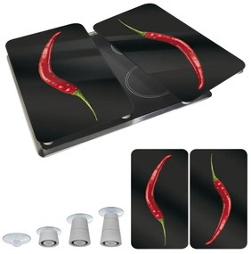 Комплект от 2 стъклени капака за печка , 52 x 30 cm Peperoni - Wenko