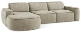 Бежов шенилов ъглов диван (ляв ъгъл) Omao – Makamii