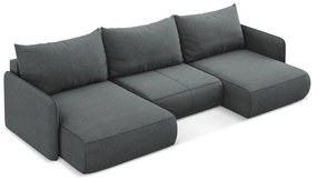 Сив разтегателен ъглов диван с място за съхранение Nanea – Makamii