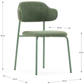 Зелени трапезни столове в комплект от 4 бр. Adriel – Marckeric