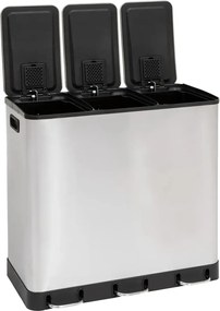 Кош за рециклиране 5five Ariane, Инокс, 3x18 l