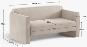 Розов кадифен диван 140 cm Abby – Micadoni