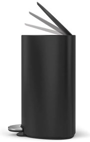 Матово черно метално кошче за боклук с педал 6 l – simplehuman