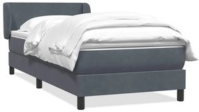 3317386 vidaXL Боксспринг легло с матрак, тъмносиво, 90x220 см, кадифе