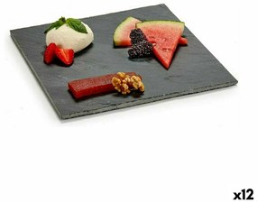 Поднос за аперитиви Черен Дъска 25 x 0,5 x 25 cm (12 броя)