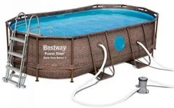 Bestway - Овален сглобяем басейн ратан 427 х 250 х 100 см