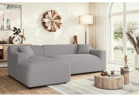 Светлосив ъглов диван от рипсено кадифе (ляв ъгъл) Martin – Ropez