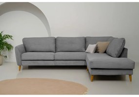 Тъмносив ъглов диван от рипсено кадифе (десен ъгъл) Paris – Scandic