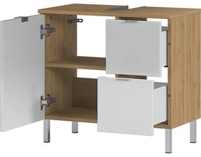 Бял шкаф под умивалника от дъб 60x56 cm Mauresa - Germania