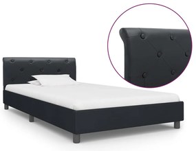 284876 vidaXL Рамка за легло, черна, изкуствена кожа, 90x200 cм