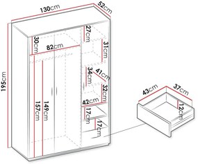 Гардероб Qubic 3D1S