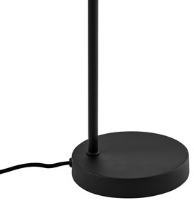 Арт Деко настолна лампа черна с опушено стъкло - Vidro