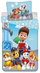Синьо единично памучно детско спално бельо 140x200 cm Paw Patrol – Jerry Fabrics