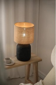Настолна лампа с абажур от юта в черен и естествен цвят (височина 45 см) Montagna - Markslöjd