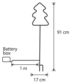 Коледен неон градински прожектор зелена елха с LED и таймер IP44 - Fura