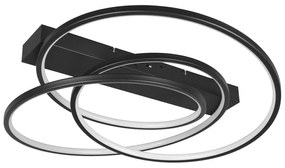 Черно LED затъмняващо се осветително тяло за таван 49x64 cm Darvin – Trio