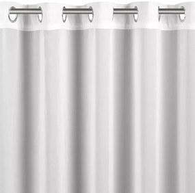 Романтична бяла завеса LILI от лек шифон с бродерия и халки за окачване Šírka: 400 cm | Dĺžka: 140 cm