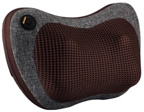 Масажираща възглавница Medivon Travel Massage Pillow, Shiatsu, 2 скорости, 8 глави, Затопляне, Отпускане на кожата и мускулите, 2 посоки, Сив/кафяв