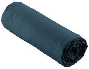 Тъмносин еластичен чаршаф от памук перкал 160x200 cm Percaline – douceur d'intérieur