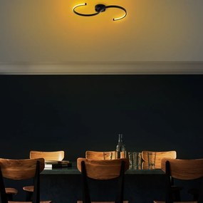 Черно LED осветително тяло за таван 25x10 cm Es – Opviq lights