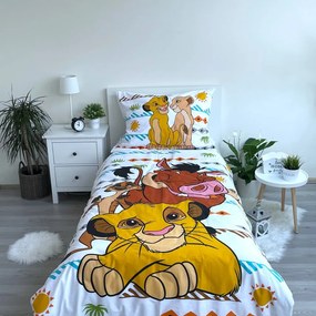 Памучно детско спално бельо за единично легло 140x200 cm Lion King Africa - Jerry Fabrics