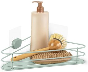 Зелен ъглов самоносещ метален рафт за баня Grena - Compactor