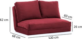 Диван в цвят бордо 120 cm Taida – Balcab Home