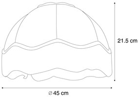 Кафяв текстилен абажур с бял интериор 45/15/21.5 - Heritage