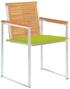 3078592 vidaXL Градински столове, 6 бр, с възглавници, тиково дърво масив