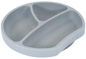 Сива силиконова детска чиния 19x20,5 cm – Kindsgut