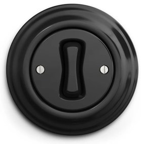 Kliklap - Ретро еднополюсен превключвател с рамка № 1, черен