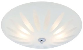 Бяло осветително тяло за таван със стъклен абажур Petal – Markslöjd