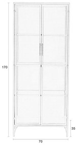 Черна метална витрина 70x170x35 cm Rob – White Label