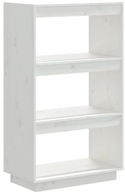 810865 vidaXL Библиотека/разделител за стая, бяла, 60x35x103 см, бор масив