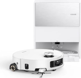 Прахосмукачка робот Dreame Aqua10 Roller RLH31CE-WH, 30000 Pa, 3.5/4 л, AI камери, LED осветление, Гласово управление, Измиване с гореща вода, Бял